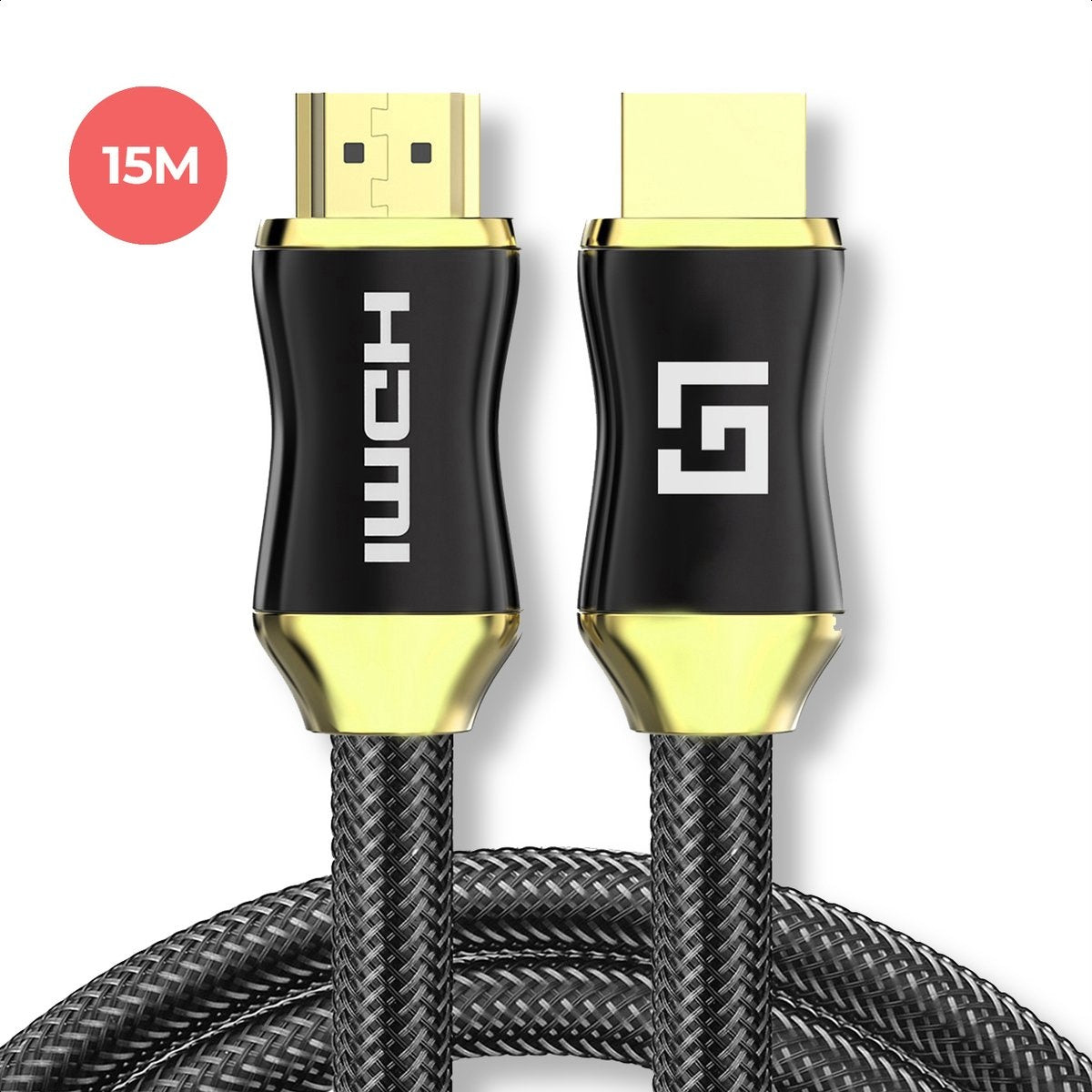 LifeGoods HDMI 2.0 Kabel - 15M - 18Gbps - 4K (60Hz) - Schwarz