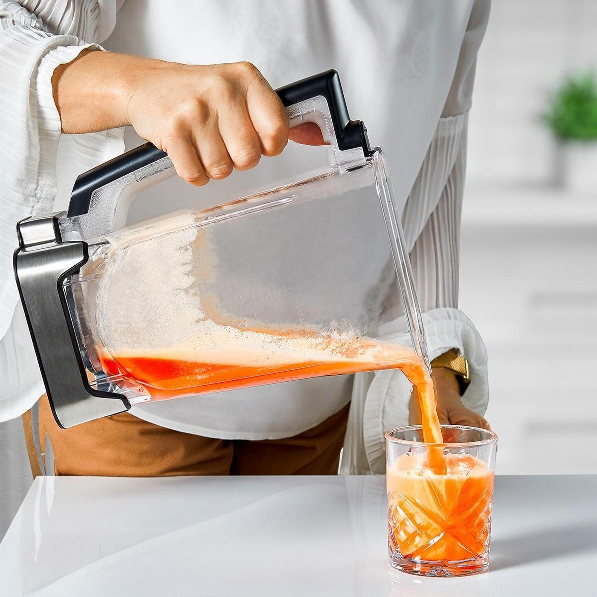 KitchenBrothers - Power Blender - Mixer - 2000W - 2L - Smoothie Maker - 8 Stufen/4 Geschwindigkeiten - Edelstahl