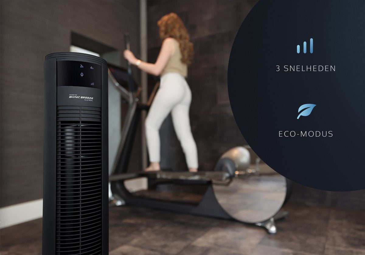 JAP Appliances - Leiser Turmventilator - Fernbedienung und Timer - Oszillierender Säulenventilator - schwarz mattiert