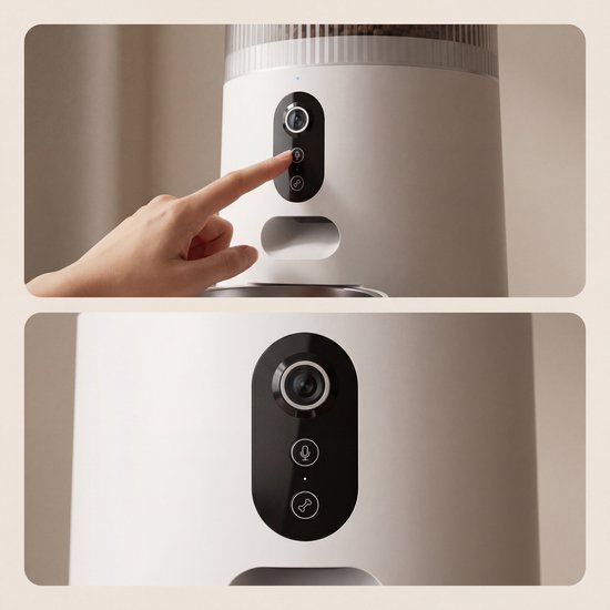 Princess Automatischer Fressnapf – HD-Kamera & Smart – 4 Liter – Katze & Hund – App-Steuerung – Geplante Fütterung – Edelstahlschüssel – Pufferbatterie – Futterautomat – Futterspender – 610045