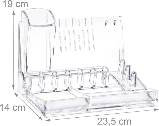 relaxdays make up organiser - acryl kosmetikhalter - kosmetik aufbewahrung - schmuckhalter transparent