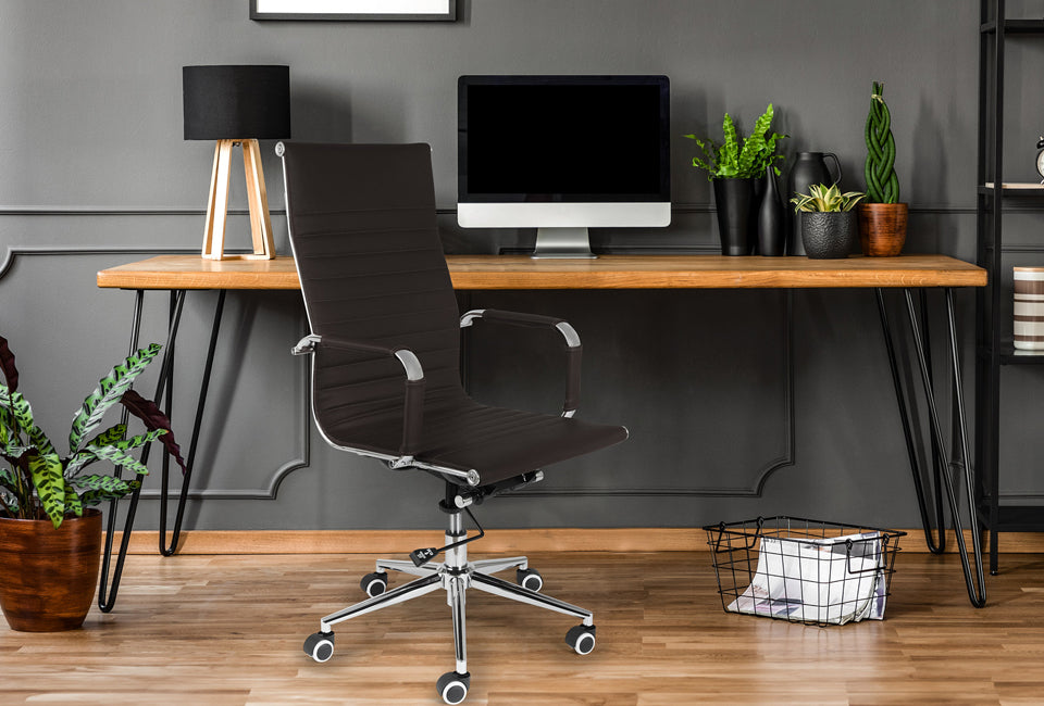 Oxford - Bürostuhl - bis 150kg - verstellbar - Leder - Schwarz