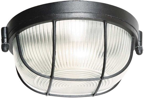 Deckenleuchte Lisanne 1342ZW | Schwarzes Metall und Glasschirm | Ø 17 cm, Höhe 8 cm | Mexlite | Trendiges Design für den Innenbereich