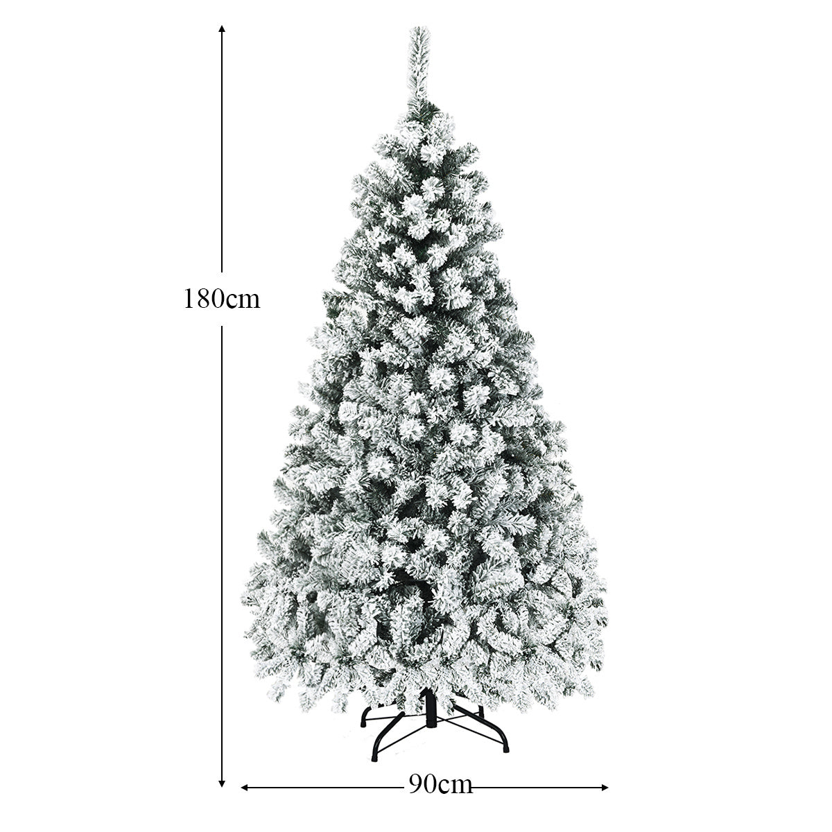Coast 180 cm Weihnachtsbaum mit Schnee Premium PVC Nadeln mit LED Lichtern Kunstbaum Weihnachten