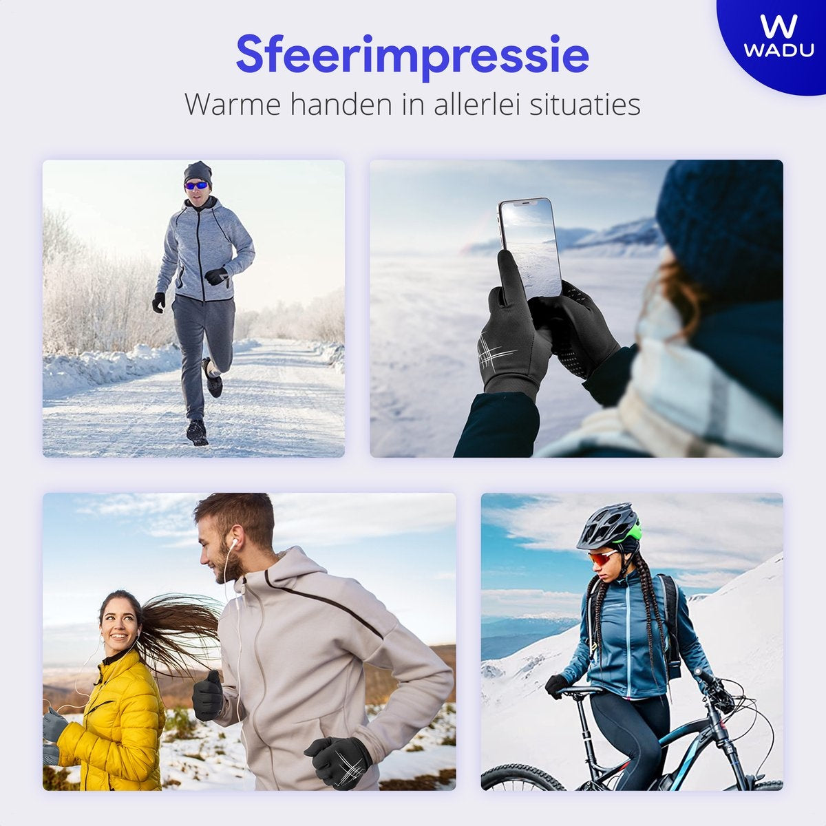 Handschuhe für Männer und Frauen - Geeignet für Touchscreen-Geräte - Wasserabweisend - Skihandschuhe