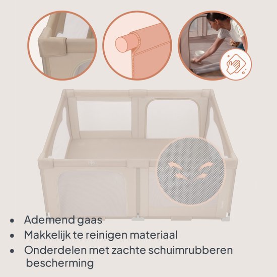 Lionelo Florence Easy Fold – Laufstall / Babybox – Lässt sich sehr schnell zusammenklappen – 150 x 180 cm – für zu Hause und im Garten – 0–48 Monate – Sicherer Laufstall – Tragetasche – Kompakt zusammengeklappt – Spielbox mit atmungsaktivem Netz – 2 Seite