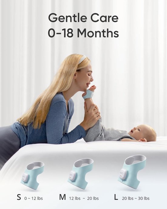 eufy Baby S340 - Smart Sock Baby Monitor - 2,4 GHz Wi-Fi - Überwachung von Schlafverhalten, Nickerchen, Herzfrequenz und Blutsauerstoffgehalt - Für Kinder von 0 bis 18 Monaten.