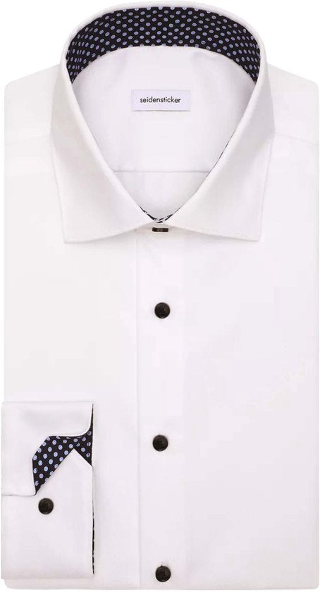 Seidensticker Slim Fit Hemd, Ärmellänge 7, Popeline, weiß