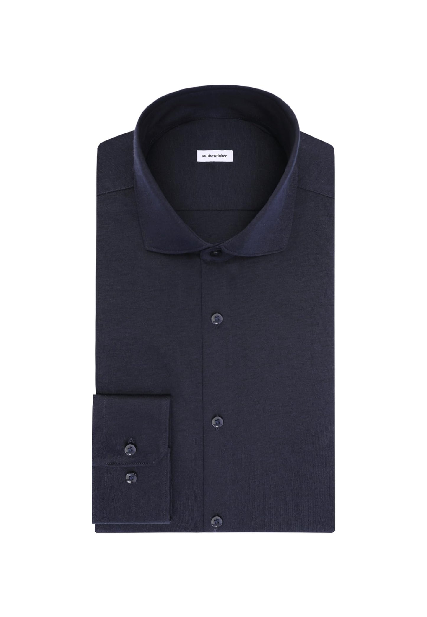 Seidensticker-Hemd – Herren – SlimFit – Jersey – Kent-Kragen – Langarm – M – Dunkelblau