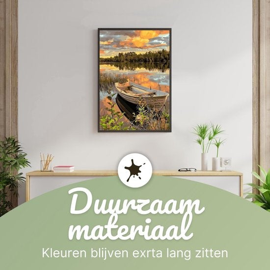 Rubye® Malen nach Zahlen Erwachsene - Boot auf dem See - 40x50cm
