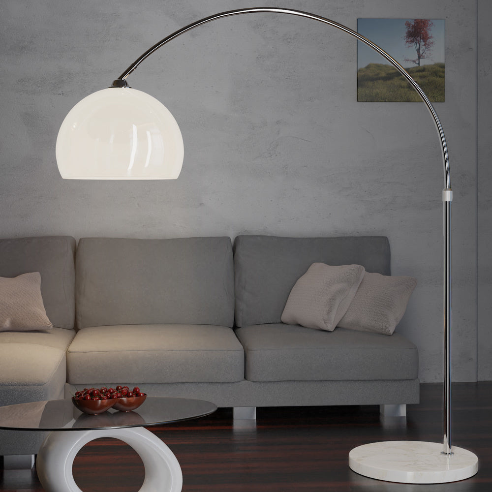 DBA Stehende Bogenlampe -220cm verstellbar mit Marmorsockel