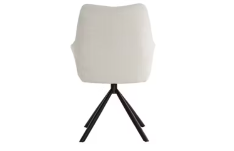 Criks Design - Esstisch-Drehstuhl Oliver - 180° Auto Return - 89,5x62x64,5 cm - Bull Denim/Metall - Beige