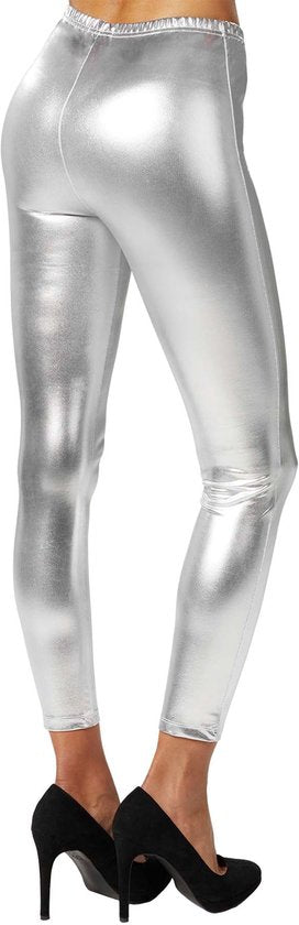 dressforfun - Metallic Leggings silber XXL - verkleiden kostüm halloween verkleiden partykleidung karneval kostüm karneval party kleid - 303601