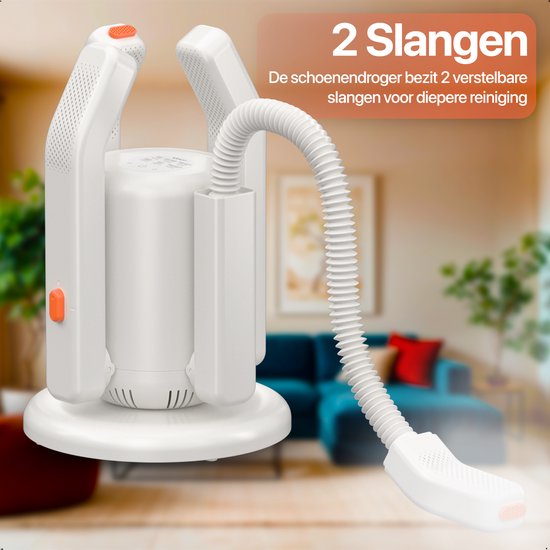KRAFT Shoe Dryer Pro XL - 2 Paar Schuhe trocknen - UV-Sterilisation - Rosen-Salz Geruchsentferner - Schuh-Erfrischer - 2 Schläuche für lange Schuhe - Schuhtrockner Stiefel