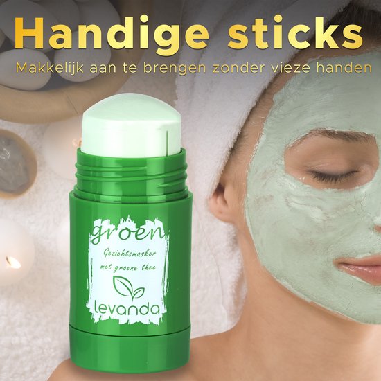 Levanda reinigende und pflegende Gesichtsmaske Set mit grüner Teemaske und Bambuskohle Tonmaske Gesichtsreiniger - Mitesser entfernen Maske - grüner Tee Maske Stick grüner Stick grüne Maske Tonmaske Geschenk für Frau