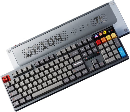 Ticktype DP104 Tastatur für zu Hause/Büro, USB + RF Wireless + Bluetooth, amerikanisches Englisch, grau