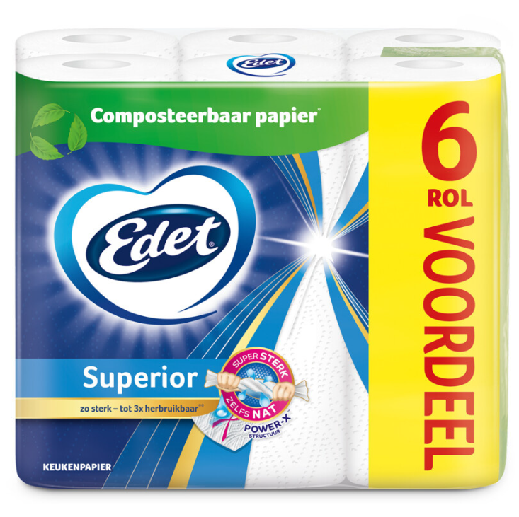 Edet Küchenpapier – Superior – Sparpack – 6 Stück