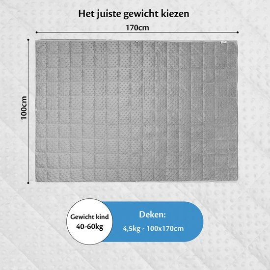 EL Life Wiegedecke Kind 4.5kg - 100 x 170cm - Wiegedecke - OEKO-TEX Baumwolle & Minky Fleece