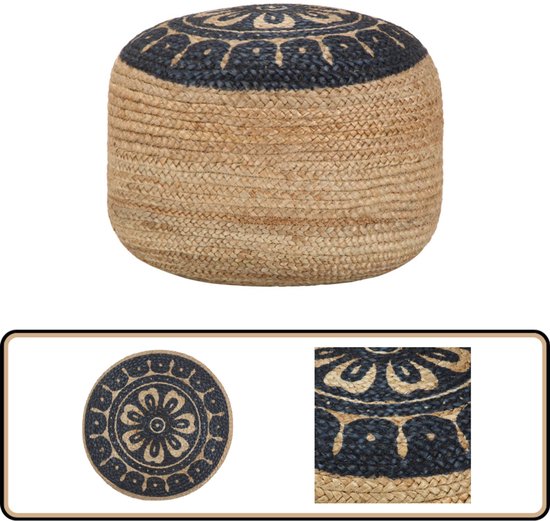 vidaXL – Sitzkissen – handgefertigt – 45 x 30 cm – Jute – blau