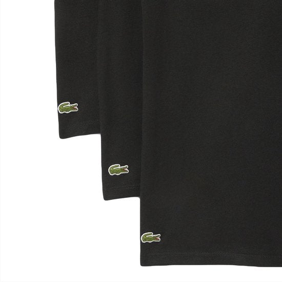 Lacoste Herren 3P-Shirts mit V-Ausschnitt, Basic, schwarz