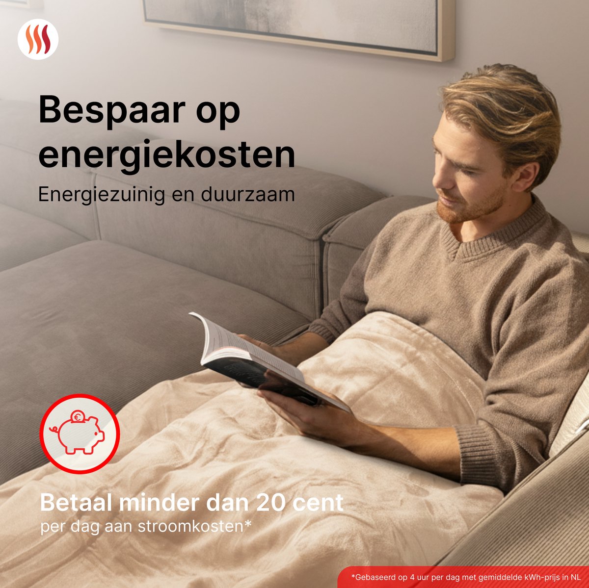 Seranova Heizdecke – 160 x 120 cm – Heizdecke für eine Person – Beidseitiges Fleece – Kuscheldecke – Beige