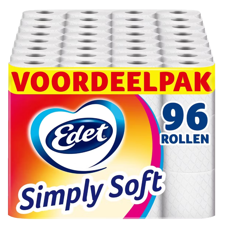 Edet Simply Soft Toilettenpapier - 96 Rollen Vorteilspackung - Weich & Stark