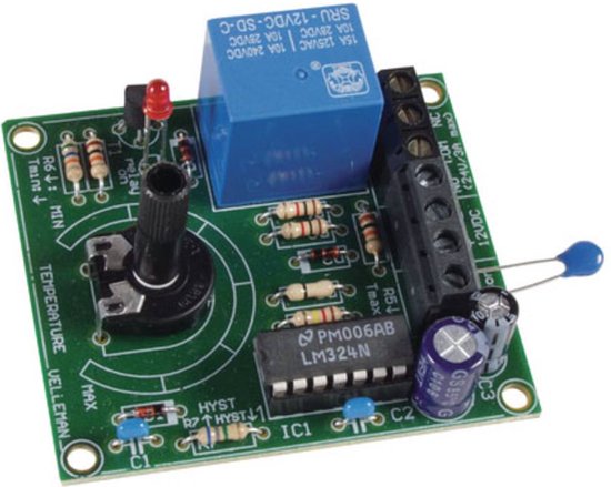 Whadda Thermostatmodul 5–30 °C, LED, 54 × 62 × 28 mm, grün