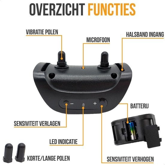 Strex - Anti-Bellband für Hunde - 3-60kg - kein Schock - Vibration und Audio - IP67 Wasserdicht - Schwarz
