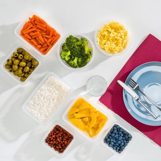 Stosh Freshness Trays - Meal Prep Trays - Gefrierschalen - Lebensmittelbehälter - 12 Stück - Kunststoff - BPA frei