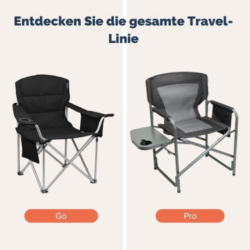 TRVLMORE - Campingstühle - Duo Pack - Zusammenklappbar - 120 kg Belastbarkeit - Schwarz