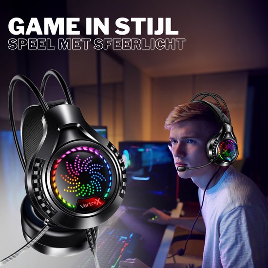 VERTREX Gaming Headset mit Mikrofon - PC, PS5, PS4, Xbox, Nintendo Switch - 7.1 Surround Sound