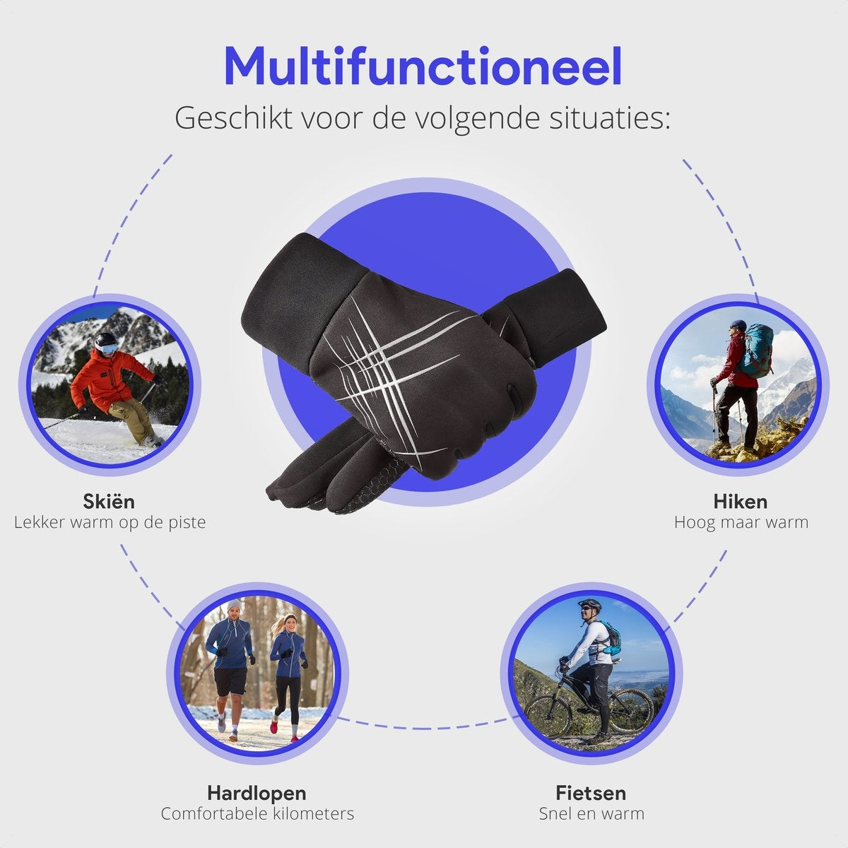 Handschuhe für Männer und Frauen - Geeignet für Touchscreen-Geräte - Wasserabweisend - Skihandschuhe