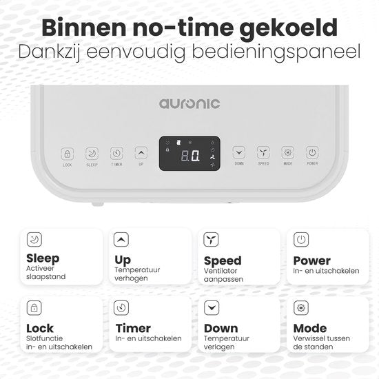 Auronic - Mobile 3-in-1 Klimaanlage - 7.000 BTU mit 2 Fensterabdichtungskits - kühlt bis zu 20 m² - Weiß