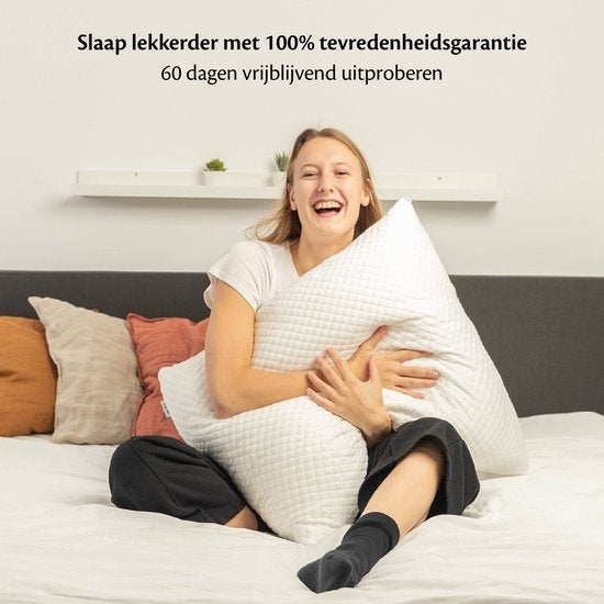 EL Life Nackenkissen - 60 x 70cm - Bambuskissen - Memory Foam / Memory Foam Füllung - Ergonomisch und orthopädisch - Inklusive Kopfkissenbezug