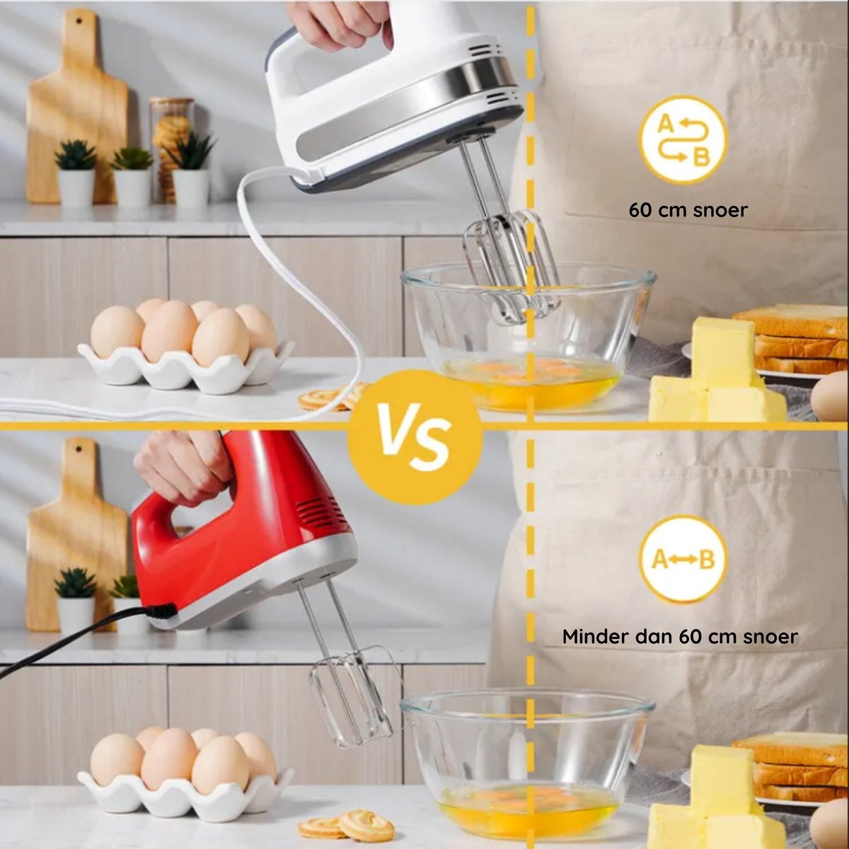 Safecourt Küchenhandmixer - Vielseitiger 5-Gang-Handmixer - Aufbewahrungshalter - Leistungsstark & kompakt