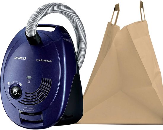 Siemens VS06A111 SynchroPower Staubsauger mit Beutel – Kompakt – 600 W – 4-Liter-Staubbeutel – Blau/Schwarz