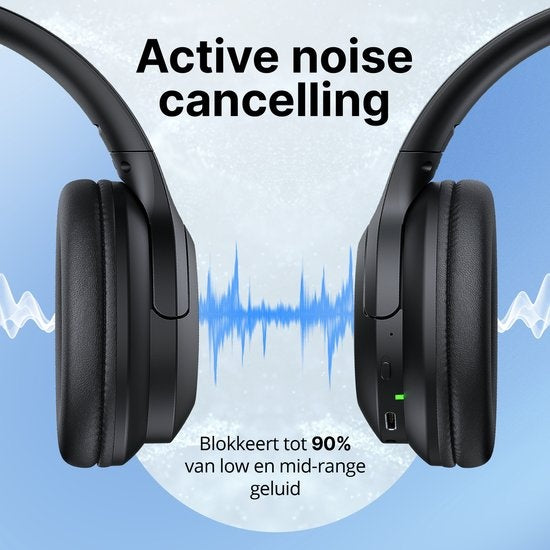 Unitone - Focus Kopfhörer Wireless - Aktive Geräuschunterdrückung - Over-Ear - Geeignet für Apple & Android - schwarz