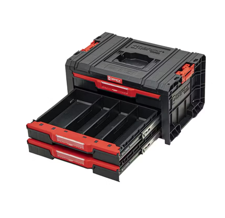 Qbrick System Pro Schubladenset auf Rädern - 2 Schubladenfächer - 61 x 44 x 33 cm - Schwarz