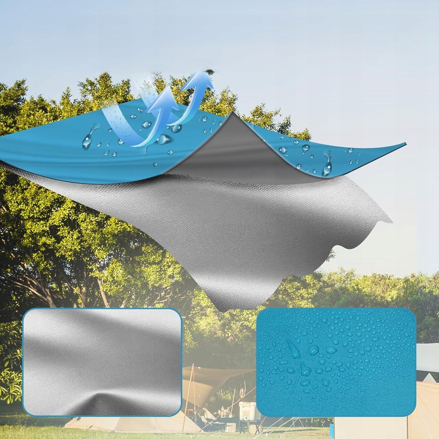 Woltu Pop-Up-Strandzelt – Blau – 200 x 150 x 120 cm