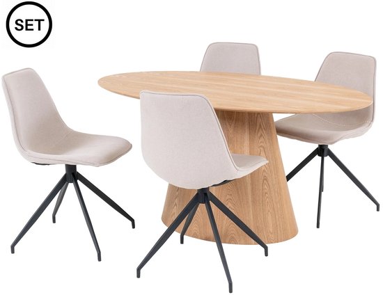 House Nordic Esszimmerstuhl Monaco Swivel Bouclé Sand