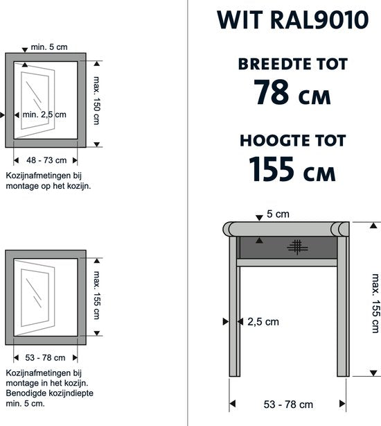 Bruynzeel Rollofenster s700 78x155 weiß