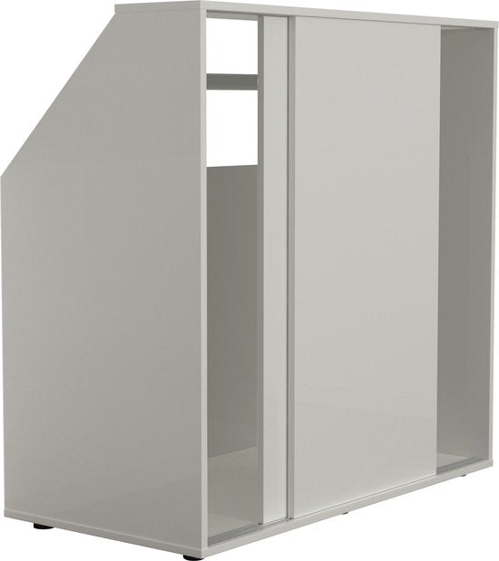 Kleiderschrank für schräge Wände – Dachgeschoss-Schrank mit Schiebetüren & Kleiderstange – Ideal fürs Schlafzimmer