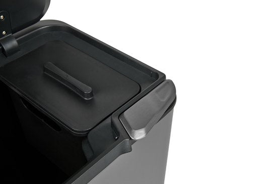 Umuzi Cleaning Push bin Mülleimer - 36 Liter - Metallic grau - 48 x 38 x 54,5 cm