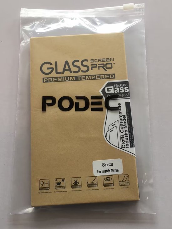 Displayschutzfolie für Apple Watch Series 4 / 5 / 6 / SE – 40 mm Displayschutzfolie – Podec – 8 Stück