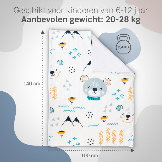 CozySense® Beschwerungsdecke Kind 2,4 kg - Beschwerungsdecke - Beschwerungsdecke mit GLASS-Flow® Druckverteilung - waschbarer Bezug - hypoallergen - für Jungen