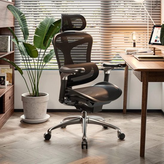 SIHOO Doro C300 Ergonomischer Bürostuhl – 3D-Armlehnen – Selbstanpassende Lendenwirbelstütze – Intelligenter Gewichtsmechanismus – Netz-Rückenlehne – 3 Neigungspositionen – TÜV/SGS-zertifiziert – Bis zu 150 kg – 70 x 69 x 128 cm – Schwarz