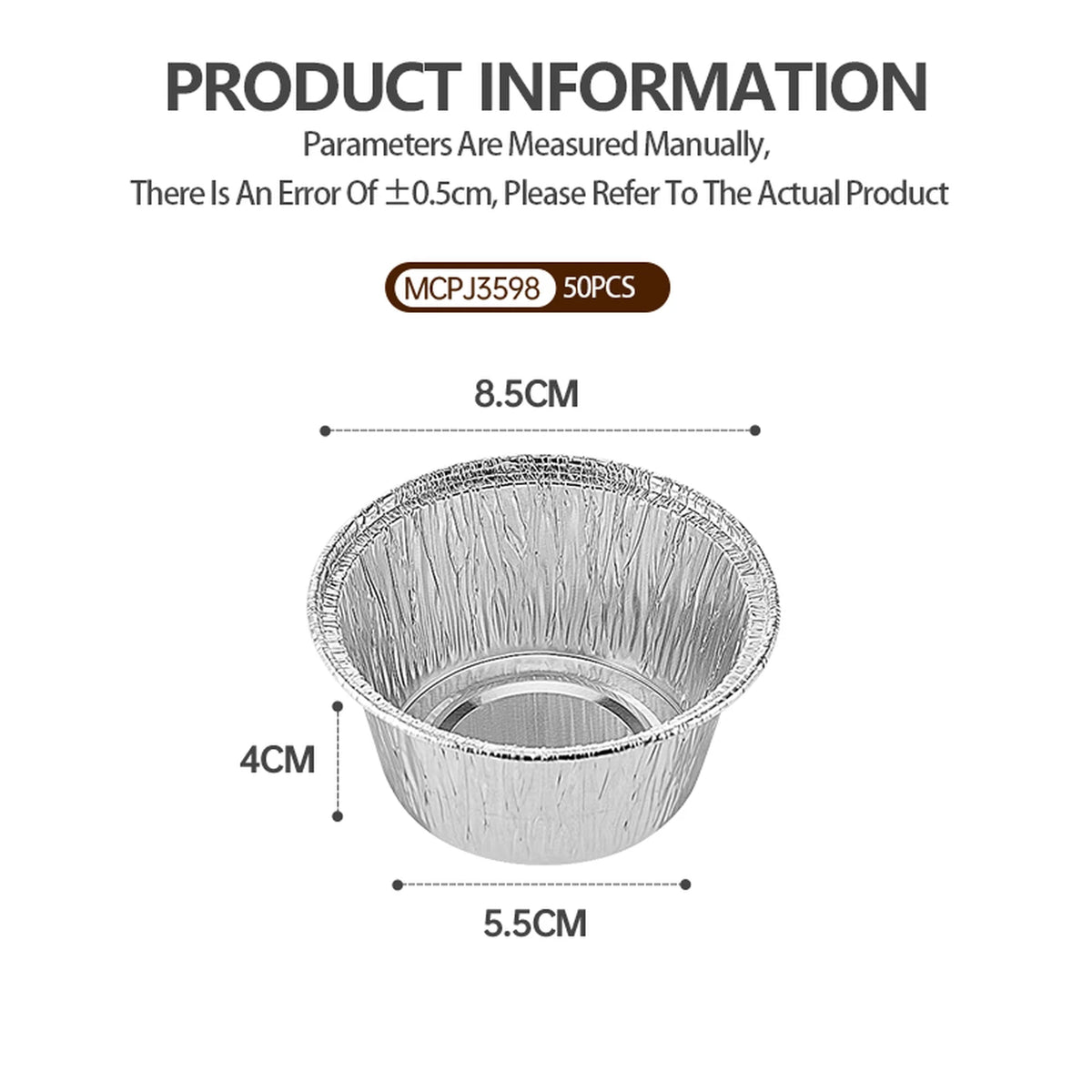 Maxcook Kuchenförmchen aus Aluminiumfolie, 50er-Pack, MCPJ3598