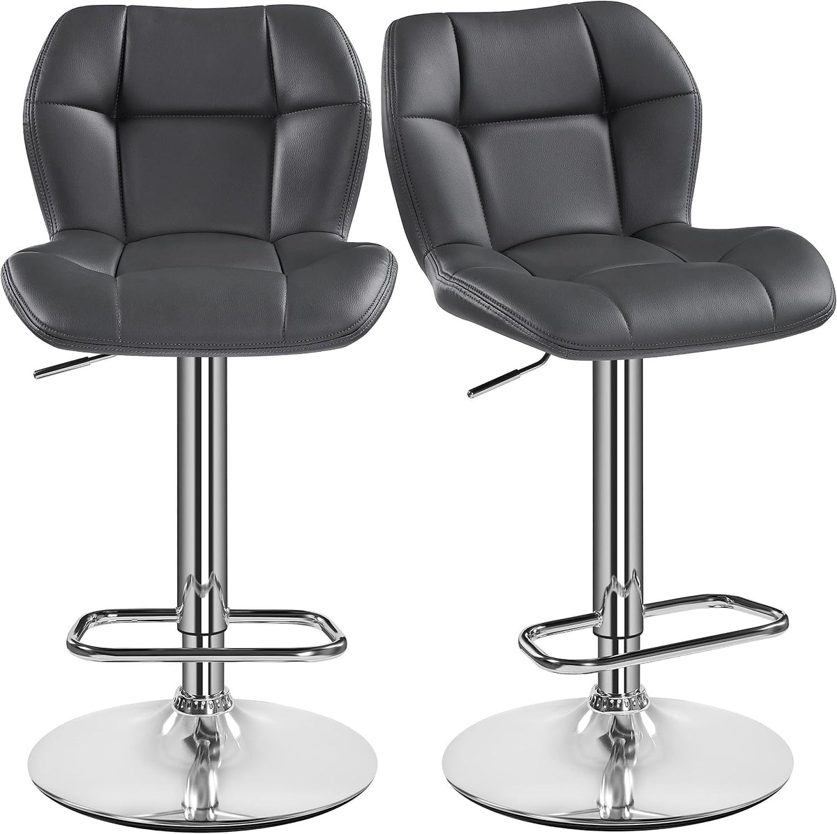 Yaheetech verstellbare Barhocker – 2er-Set – dunkelgrau