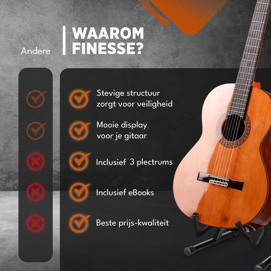 Finesse Gitarrenständer - Universal - Akustisch & Elektrisch - Schwarz