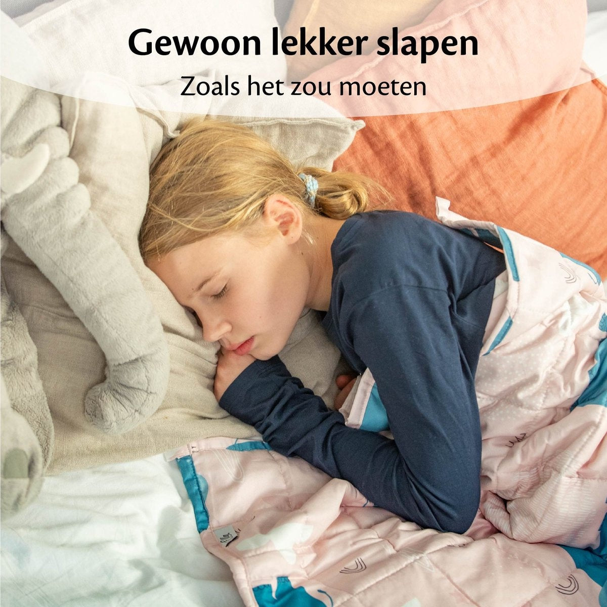 Ella - Gewichtsdecke - für Kinder - Nilpferd Muster - 3.2kg - 100 x 150cm - OEKO-TEX Baumwolle - Rosa